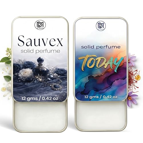 Image of Dr.Mashur Solid Perfume |Today&Sauvex Alcohol Free Wax Perfume Balm, Long Lasting | Pocket Tin 12g, Pack Of 2| Non Greasy Smooth Glide, Travel Friendly Men And Women