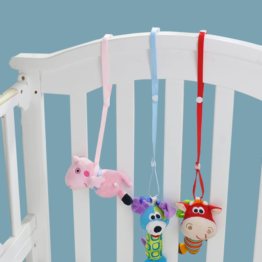Cinghie per passeggino, 2 cinghie regolabili per appendere giocattoli, cinghia con fibbia resistente alla caduta per giocattoli, tazza, bottiglia (60 cm, colore casuale)