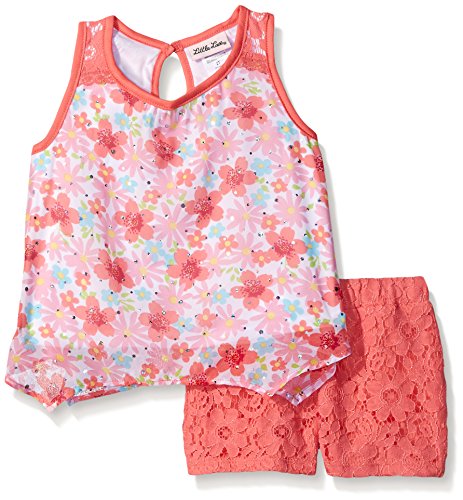 Little Lass Girls' 2 Piece Short Set Handkerchief