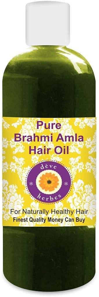 Deve Herbes Brahmi Amla Hair Oil | Traditionally Extracted | Pure | Non-Sticky | Lightweight | For Hair Care Routines | Men & Women | Traditional Use | Natural | 200ml