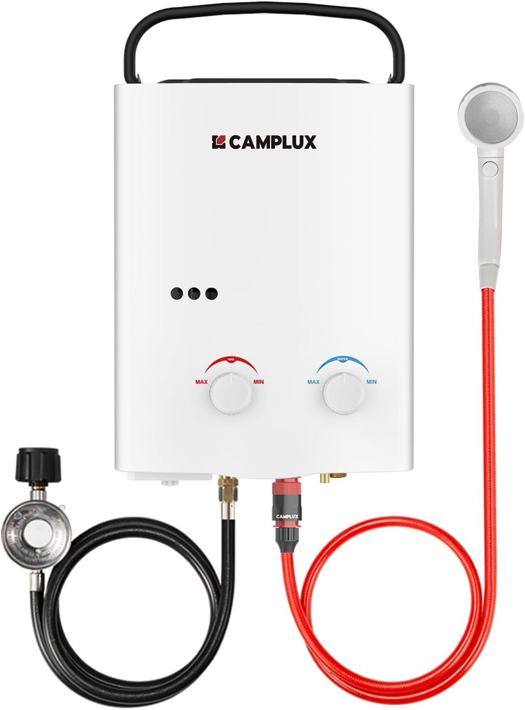 Camplux Tankless Water Heater, 1.32 GPM Portable Propane Outdoor Camping Water Heater, 5L, AY132, White