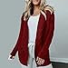 Cardigan Sweaters for Women Cable Knit Oversized Open Front Chunky Cardigans Sweaters Long Sleeve Coat with Pocket (Wine Red,Small)