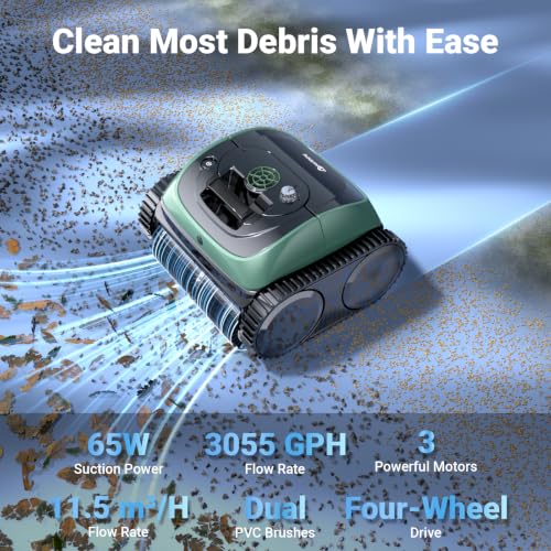 Image of 【2026 Upgrade】 C1 Cordless Robotic Pool Vacuum, Wall & Waterline & Platform Clean for Inground & Above-Ground up to 1,630 Sq.ft, 170 Min Runtime, APP Control & Smart Route