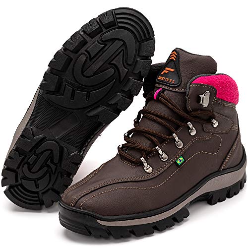 Bota Coturno Feminina (37, Preto, rosa)