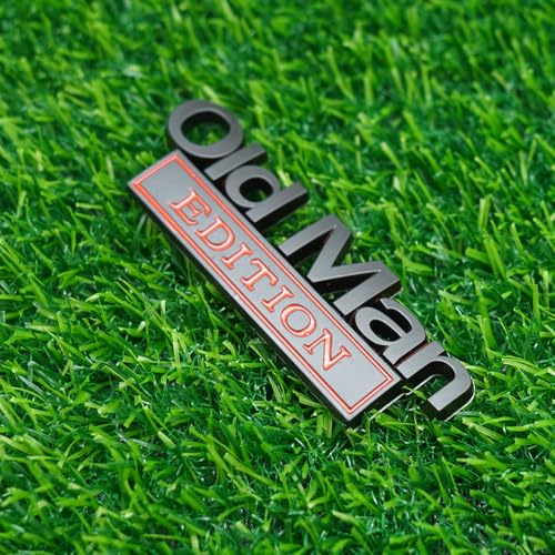Image of 2pc Old Man Edition 3D Metal Emblem Fender Rear Tailgate Bumper Badge Nameplate Sticker Decal for Car Truck (Black Red)
