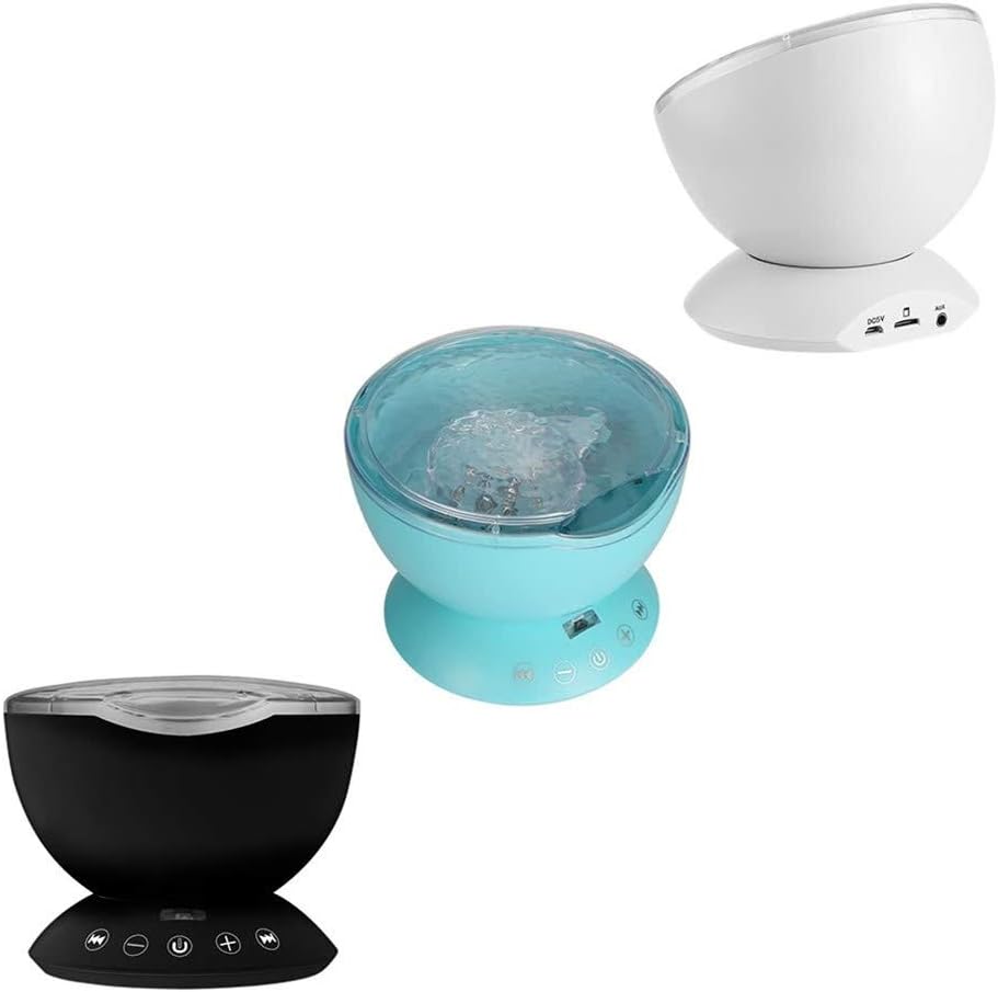 リビングルームのための音楽プレーヤーとベッドルームノベルティベビーランプブルーと多色オーシャンウェーブ光プロジェクター常​​夜灯 暖