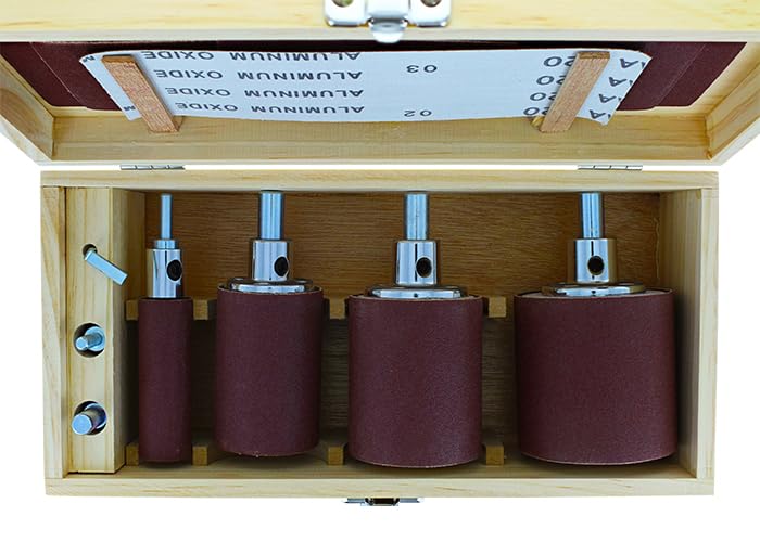 Sauter Juego de 4 manguitos de lijado en caja de madera