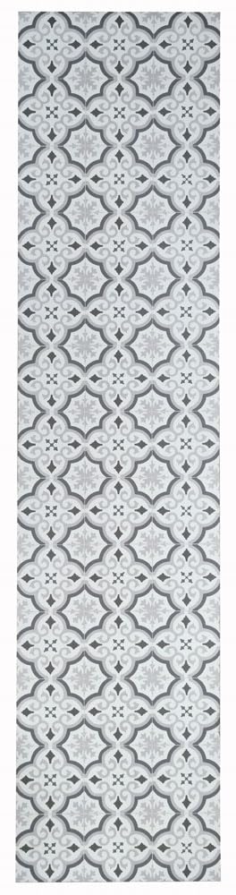 Tadi & Imperio1979 Tapis Vinyle hydraulique, Disponible en différentes Tailles, élégant, Design et résistance pour Votre Espace, Cuisine, Salon, Salle à Manger, Sol en PVC (60 x 200 cm, étoile Grise)