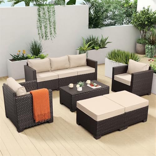 Rattan Star 6 Pieces Patio Outdoor Furniture Outdoor...