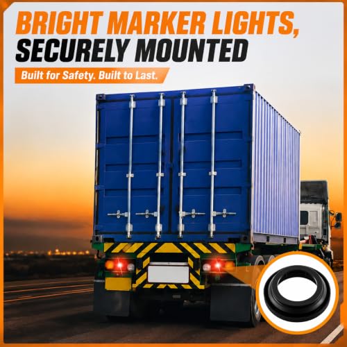 Image of Pangda 10 Pack 2.5 Inch Rubber Grommets for Truck Trailer Boat Lights with 2 Prong Pigtails Trailer Side Marker Lights Grommets with 2 Pin Wire Pigtail Connector Kit for Truck RV Boat