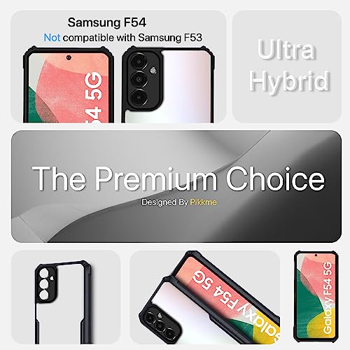 Image of Outlouders Back Cover for Samsung Galaxy M54 /F54 5G | Ultra Hybrid Transparent | Full Camera Protection | Raised Edge | Crystal Clear Bumper Case(Black)