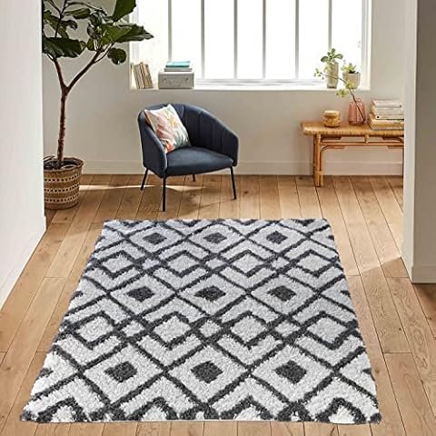 GULLAMBO Rugs Living Room lounge - Easy to Clean Fluffy Area Rug runner for Office Bedroom, Hallway & Kitchen - Bedroom Carpet Large & Small MARRAKESH Soft tone (50mm) (80x150cm, 530 Dark Cream) Cover
