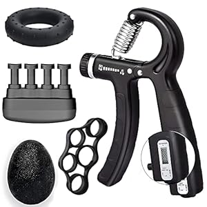 Ufree Grip Strength Trainer 7 Pack Hand Grip Strengthener Forearm Workout Hand Strengthener Kit Adjustable Hand Gripper 11-132LB Hand Exerciser Forearm Grippers