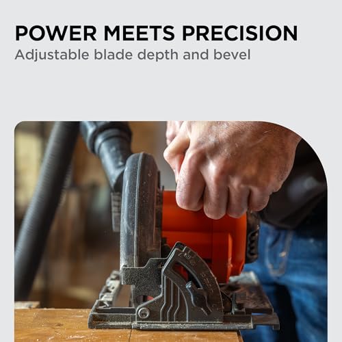 Image of BLACK+DECKER Circular Saw 20V MAX, 6-1 /2 in. Brushless Circular Saw Cordless Kit with 2.5Ah Battery and Charger, 24T Blade for Wood, Up to 165 Cuts Per Charge, LED Light, PowerConnect (BLCS78E1)
