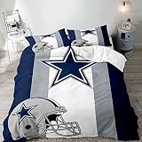 VIVIHOME 2PCS American Football Duvet Cover Set, Twin Bedding Sets, Sports Bedding, Grey White Navy