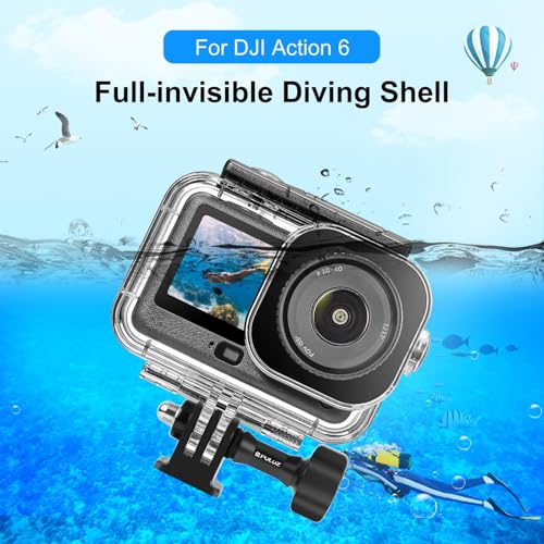 Image of Diving Case Compatible for DJI Osmo Action 6, 60m /196ft Underwater Waterproof Diving Shell with Invisible Adapter & Long Screw