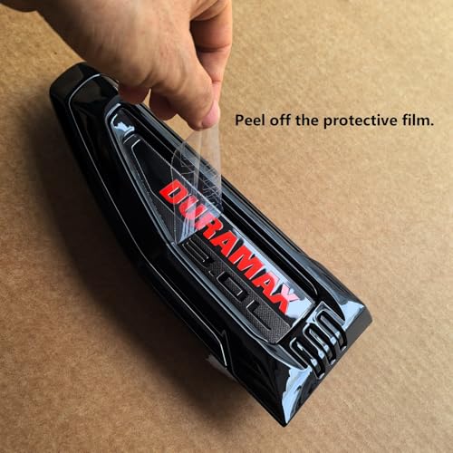 Image of 2pack OEM 2025 2026 Duramax Vent Emblem 3.0L Right Left 3D Badge Replacement for Yukon and Yukon XL Denali At4 (Gloss Black Red)
