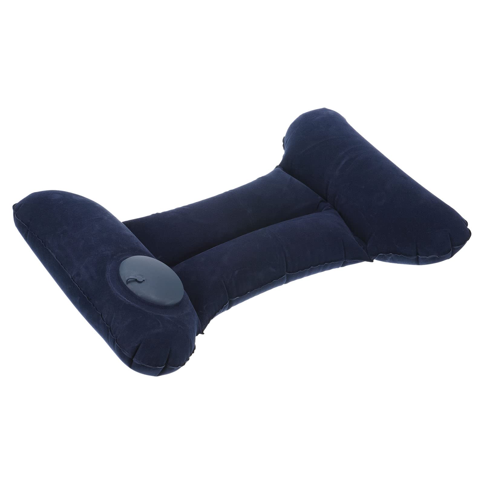 PATIKIL Gonflable Voyage Oreiller, Lombaire Soutien Voyage Vols Coussin Floqué Air Oreiller pour Avion Train Bureau, Marine Bleu