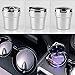 Car Ashtray,Weudozue Portable Detachable Stainless Auto Vehicle Cigarette Ashtray Ash with Blue LED Light Indicator Smokeless for Car Cup Holder,Home, Office (Silver)