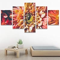 SIGNWIN 5 Panel Canvas Wall Art Pink Petals for Home Decorations Ready to Hang - 60