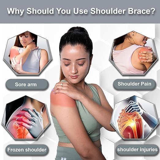 Wonder Care Épaulière gauche droite noire pour immobiliser les épaules du bras ou du cou de clavicule, luxation osseuse