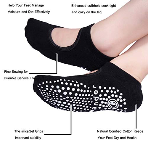 Yoga Socks Non Slip Skid Socks with Grips Pilates Ballet Barre Socks for Women