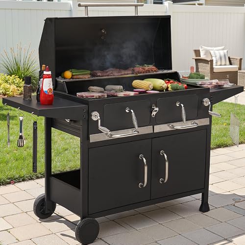 NATURAL EXPRESSIONS Charcoal Grills BBQ grill,36 in Large Smoker Grill