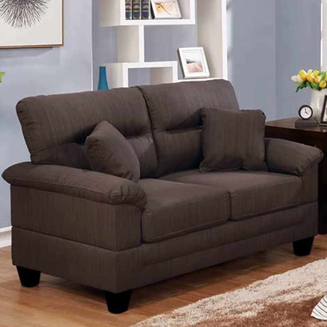 Casacomfort Aspen 2 Seater Fabric Sofa Set (Dark Brown)