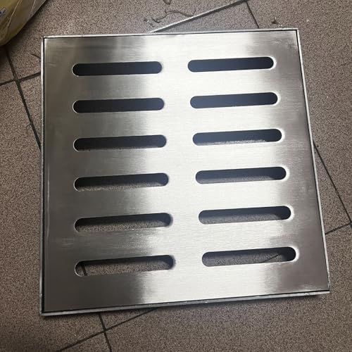 Griglia di scarico quadrata in metallo resistente, 55 x 55 x 3 cm, ideale per uso interno/esterno, perfetta per giardino, passerella, patio e soluzioni di drenaggio della terrazza