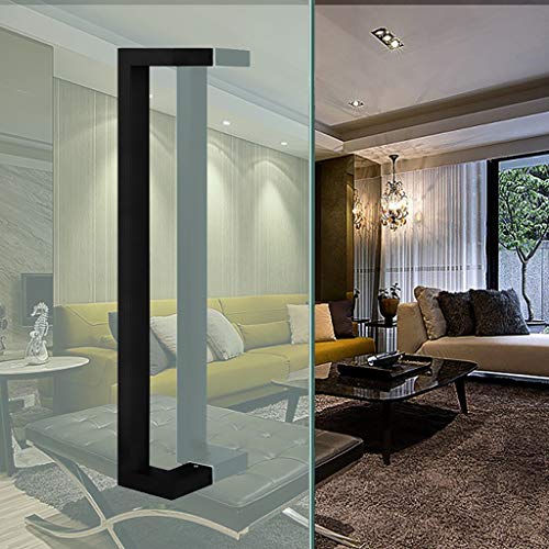 Poignée de porte en verre tube carré inox 304 noir mat 400mm - 6