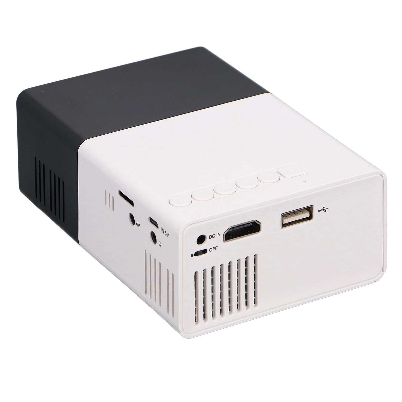 Mini Proiettore 1080P, Mini Proiettore Portatile Tascabile, Videoproiettore LED HD 1080P con USB AV, per Regali, Cartoni Animati, Film, TV, Campeggio (Spina europea)