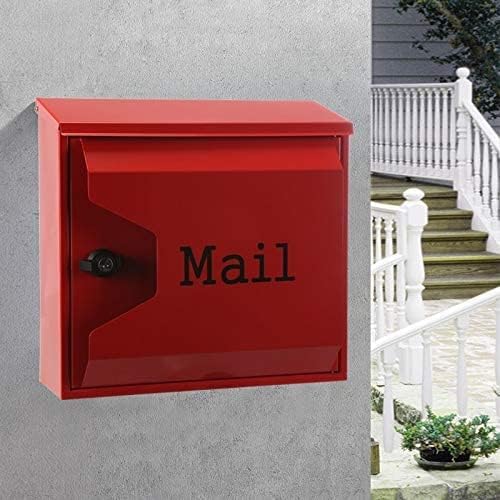 Retro Classic Rainproof Villas Mailbox Outdoor Lockable Wall-Mount Newspaper Boxes Secure Letterbox Garden Post Box