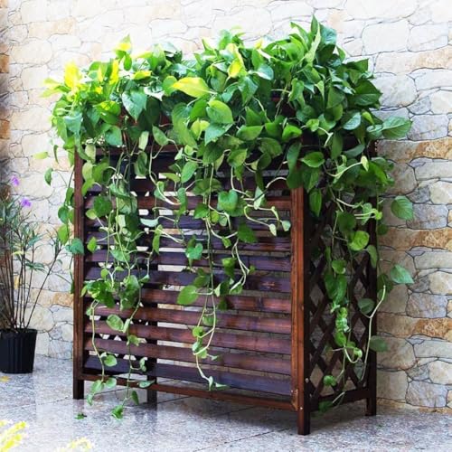 Support de fleurs pour climatiseur extérieur en bois taille L