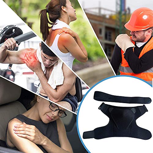 Vipmoon Shoulder Support Brace, Adjustable Upper Arm Shoulder Wrap Rotator Cuff For Injury Prevention, Dislocated Ac Joint, Labrum Tear, Frozen Shoulder, Sprain, Soreness, Tendinitis - Left/Right #TOP5