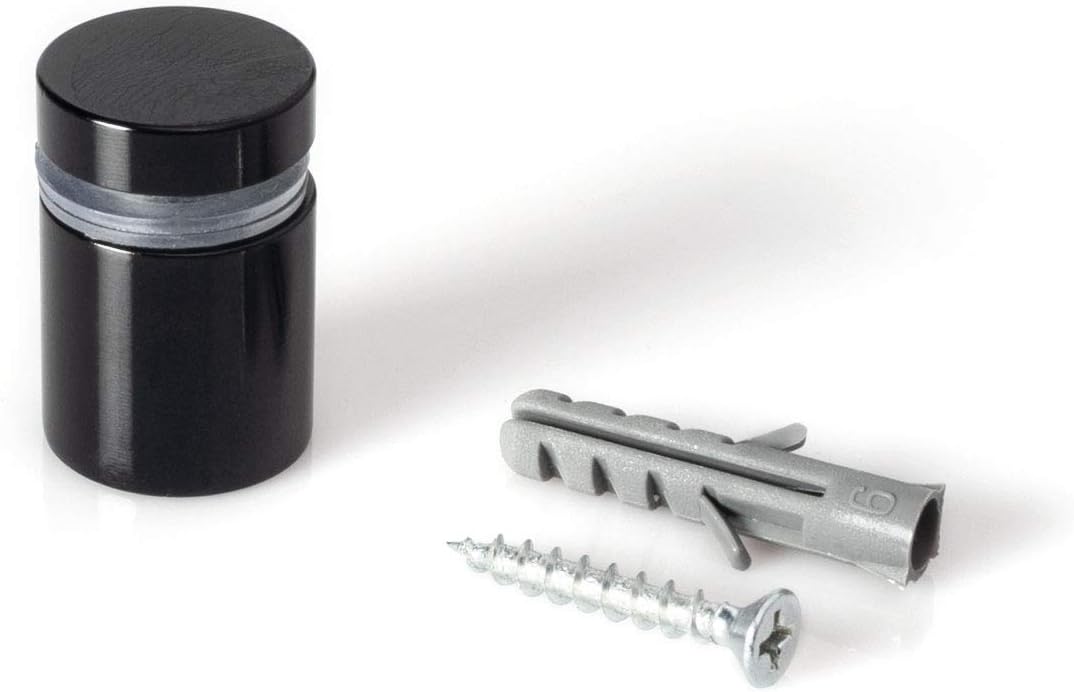 Sign Standoff 3/4 Diameter x 3/4 Barrel Length Black Aluminum Eco Series Easy Fasten Standoff Pack of 4 by Outwater