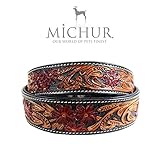 Michur Halsbänder für Hunde werden in Handarbeit aus Leder gefertigt, sind weich unterlegt und fellschonend da wir schon beim Wareneinkauf der Rohmaterialien auf geprüfte Lederwaren bestehen und kontrollierten Produktionsprozess, nach deutschem Qualitätsstandard versichern.Jedes einzelne Lederhalsband ist ein Einzelstück, durch Einflüsse von außen enthält es seine wahre Schönheit und unverwechselbare Patina.