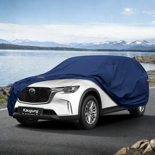 Image of Kaugung Custom Fit SUV Car Cover for Mazda CX-9 CX9 CX-90 CX90 CX 90 (2007-2025), Heavy Duty Waterproof All Weather Outdoor Protection, Breathable Full Exterior Cover with Vent, Rain Sun Snow UV Proof