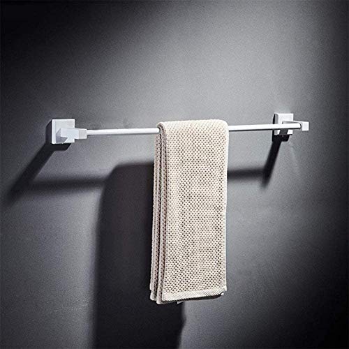 KAISIMYS Handtuchhalter, Kupfer Rostfreier Handtuchhalter, weiße Farbe Einzelstange Korrosionsbeständiger Handtuchhalter, Wandhalterung für Badezimmer Küchenbüro.Stanzen frei-L 60 cm (24 Zoll) Cover