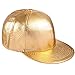 Eigso Unisex Gold Metallic Cap for Men Women Hip Hop Snapback Flat Brim Baseball Hats for Man Woman Adjustable