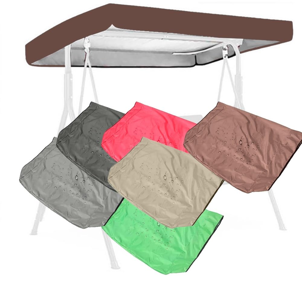 Toit De Balancelle De Jardin 2 Places Toile De Rechange Pour Balancelle Universel Pare-Soleil Imperméable Canopée Toit De Rechange Pour Balancelle De Jardin(Coffee,249x185cm/98x73in)