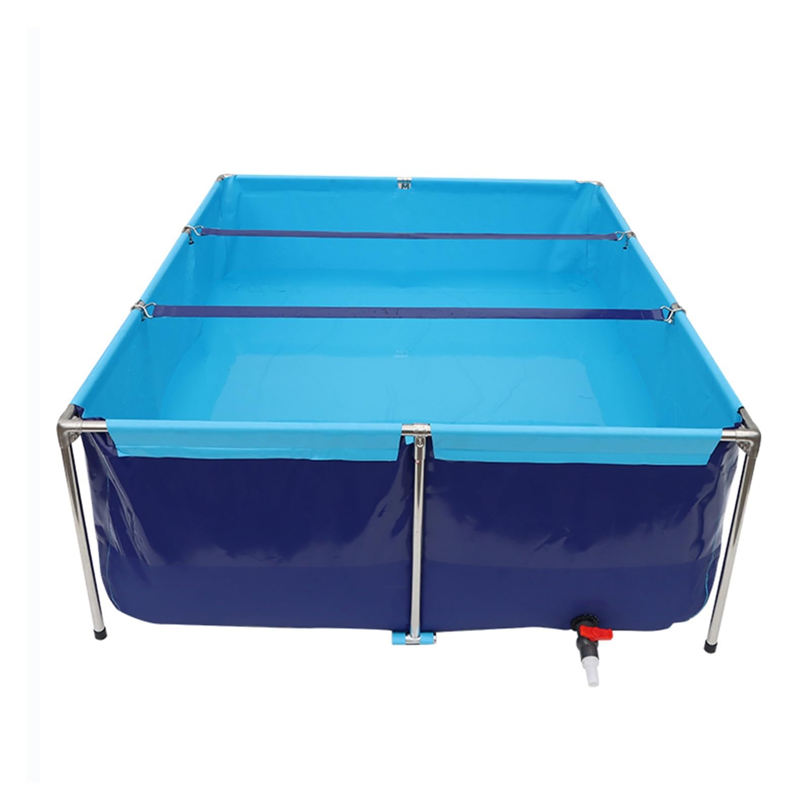 Piscina Fuori Terra con valvola di Scarico e Robusta Struttura in Acciaio, Completa di Copertura da Giardino in Resina Resistente agli Agenti atmosferici, Disponibile nelle Misure 1/2 (2 x 1