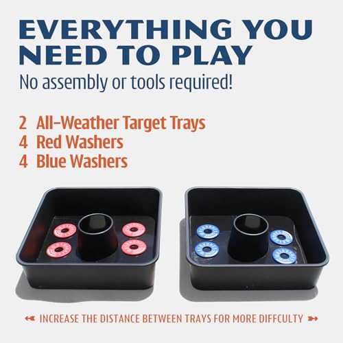 Driveway Games All Weather Washoos Washer Toss Game Set - Portable Outdoor Lawn Games for Adults and Kids, Summer, Camping, Tailgates & Beach – Includes 8 Pitching Rings & Toss Targets by Driveway Games - Image 7