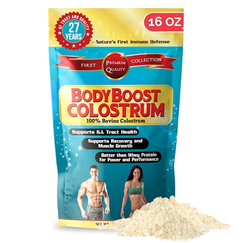 BodyBoost Whole Colostrum, 100% Bovine Colostrum Powder, Immune Booster with Immunoglobulin & Lactoferrin, Grass Fed Colostrum for Gut Health, 16 oz BodyBoost Whole Colostrum, 100% Bovine Colostrum Powder, Immune Booster with Immunoglobulin & Lactoferrin, Grass Fed Colostrum for Gut Health, 16 oz