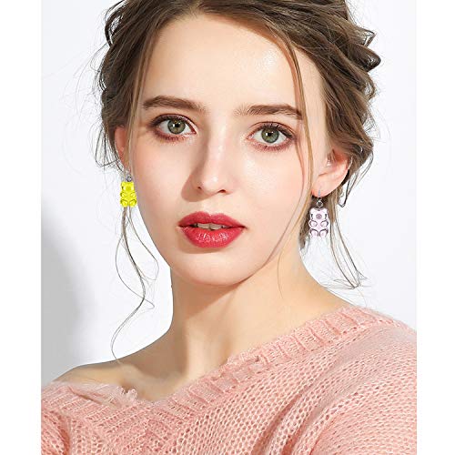 8Pairs Gummy Bear Earrings Set,Colorful Cartoon Resin Candy Dangle Earrings for Women3