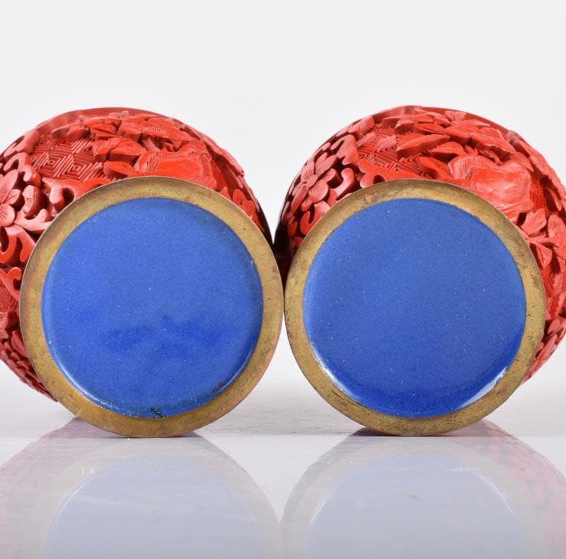 中国 剔紅 堆朱 堆黒 内七宝 花文 蓋物 M R6751 中国 剔紅