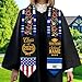 Custom Salvadorans Graduation Stole 2025, Personalized Graduation Stole, Salvadorans American Flag Graduation Sash 2025, El Salvador Graduation Stole, Gifts for Graduation, Student - 6