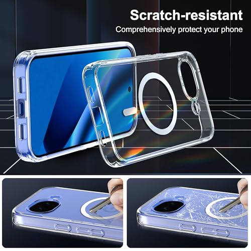 Fitudoos Funda para Google Pixel 10a, Compatible con MagSafe, Protección de Grado Militar, Resistente a Golpes, Antiamarilleo y arañazos Funda-Transparente. - imagen 5