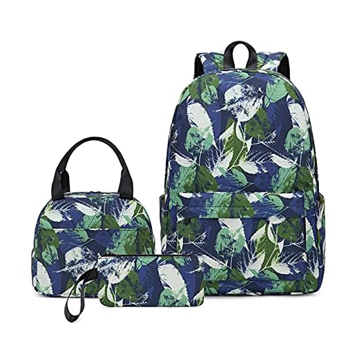 Skolryggsäck set 3 stycken, skolryggsäck flicka tonåring för universitet många fack med laptop fack ryggsäck vattentät