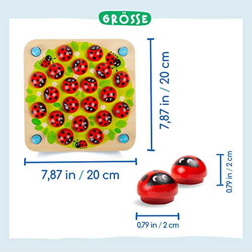 Nene Toys Marienkäfer-Garten – Gedächtnis Spiel aus Holz für Kinder im Alter von 3, 4, 5 Jahren mit 10 Lustigen Mustern… – Bild 6