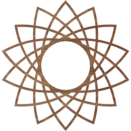 Image of Ekena Millwork 18 inchOD x 6 7 /8 inchID x 3 /8 inchT Eleanor Wood Fretwork Pierced Ceiling Medallion, Walnut